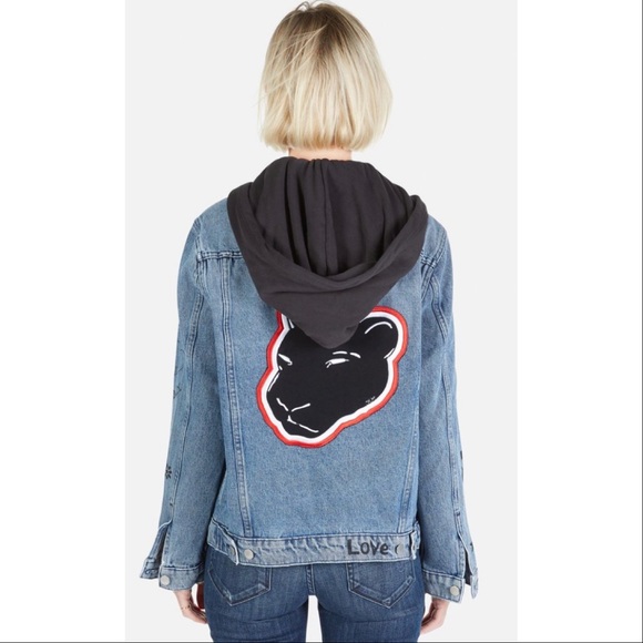 Lauren Moshi Stevie Varsity Panther Jean Jacket - Picture 6 of 16